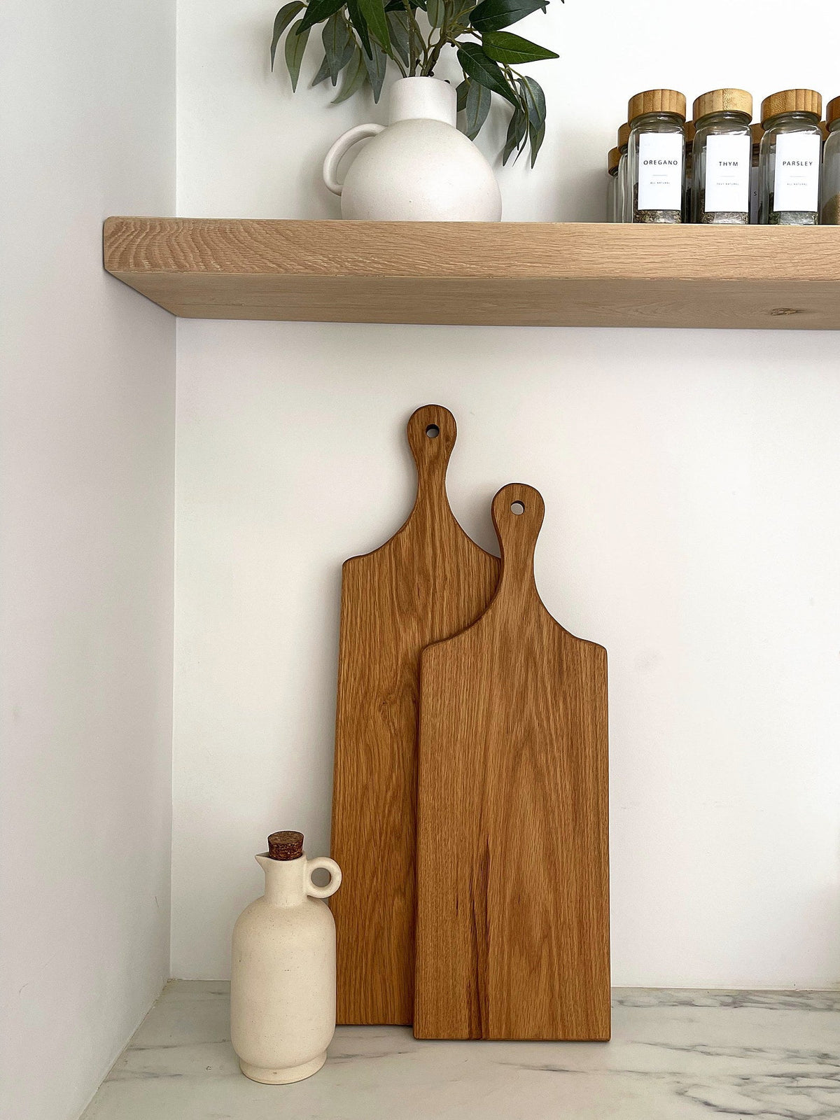 Duo de planches apéro en chêne massif, idée cadeau de Noël fabriquée à la main