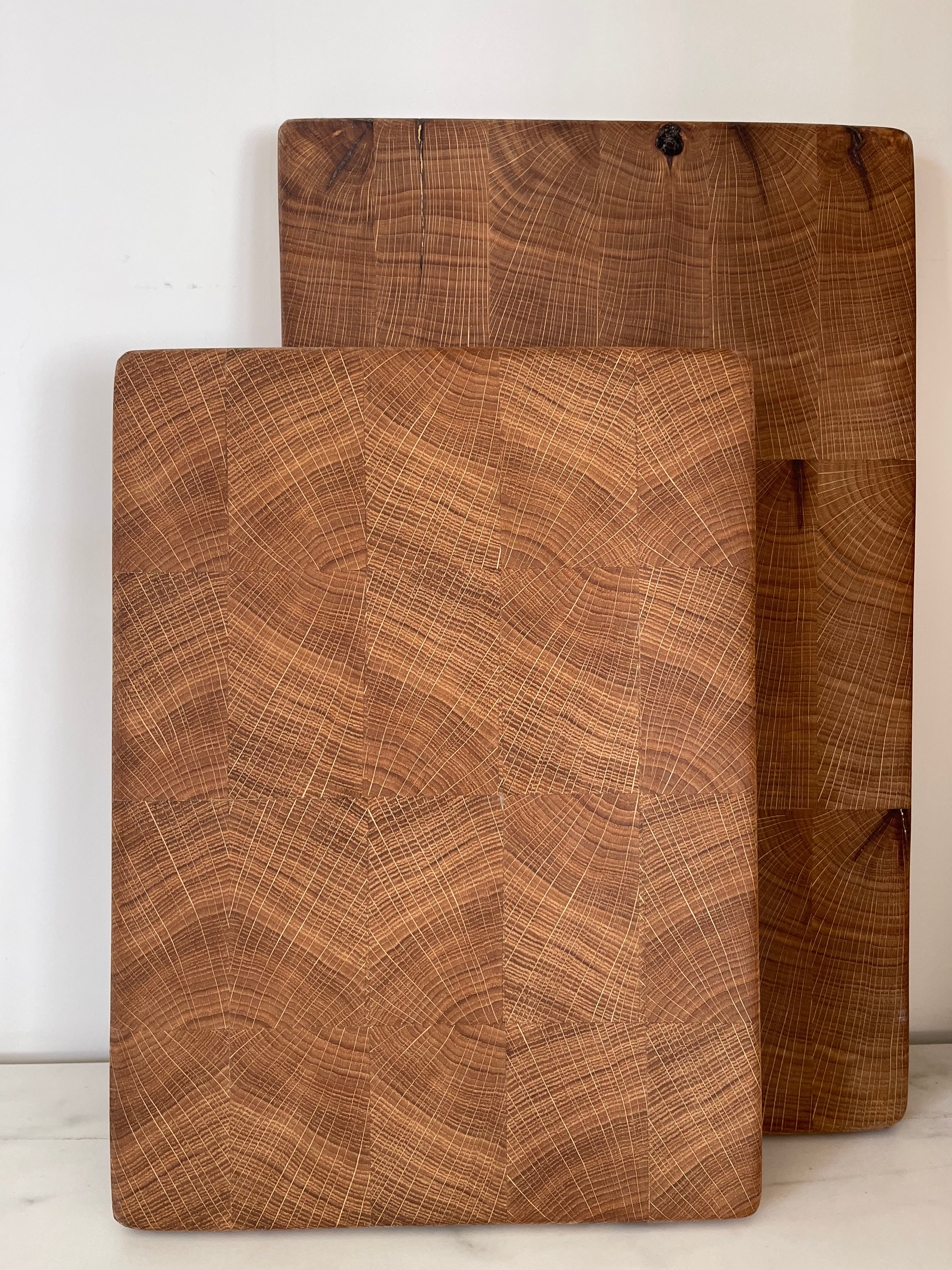 Planche à découper en chêne massif – Grain de bout – Planche de cuisine artisanale – Bloc de boucher – Cadeau cuisine