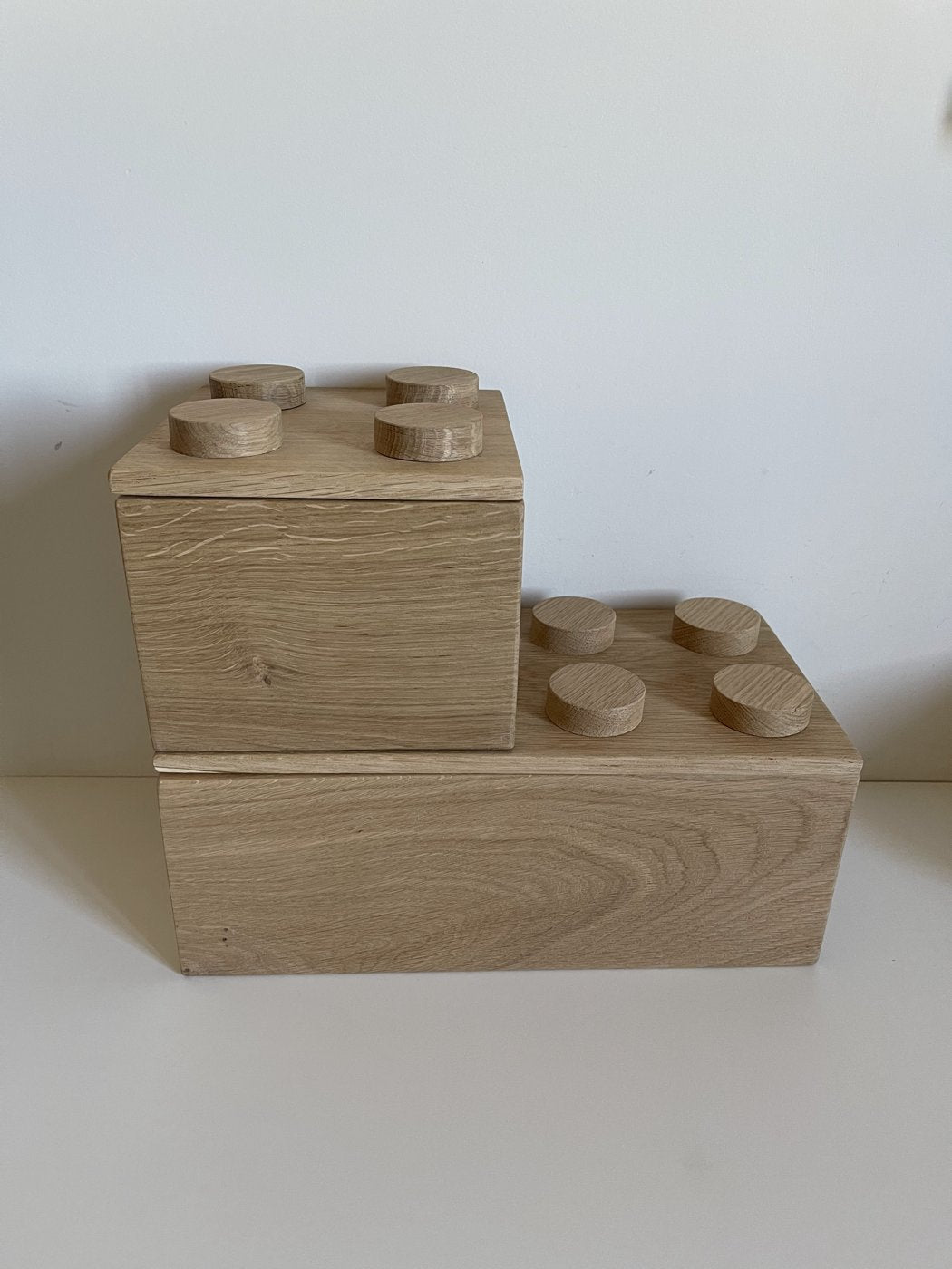 Solid Oak Building Brick Storage Box – Handmade