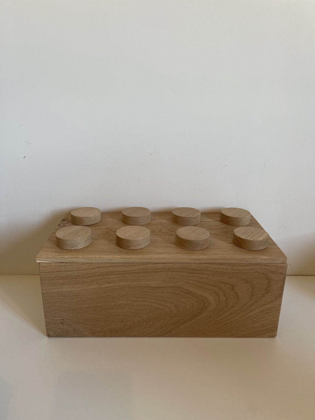 Solid Oak Building Brick Storage Box – Handmade