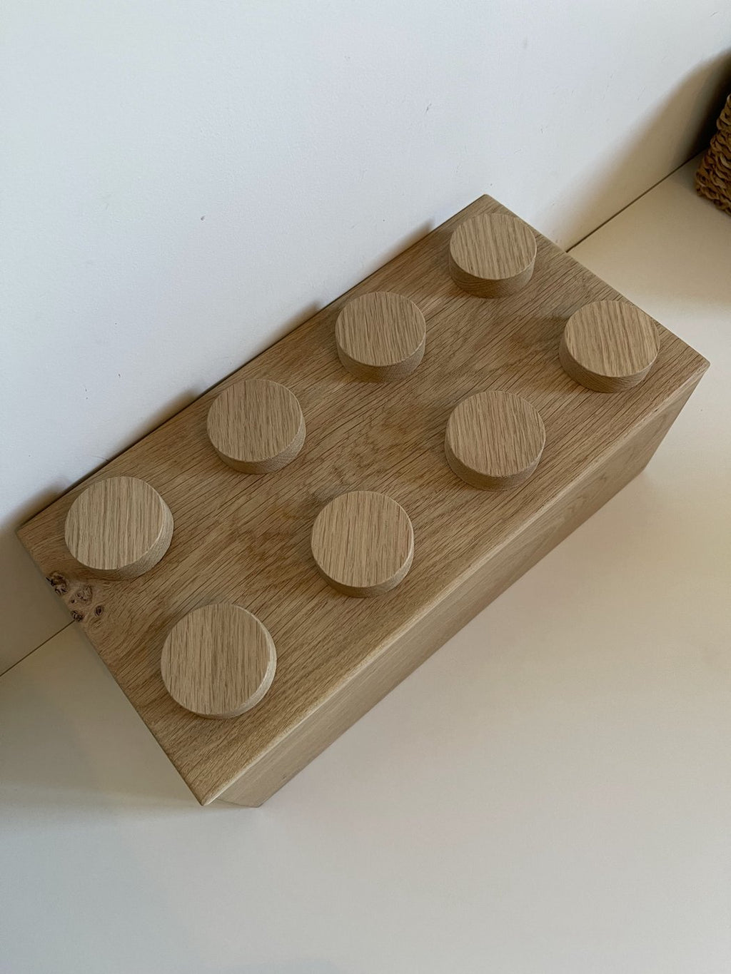 Solid Oak Building Brick Storage Box – Handmade