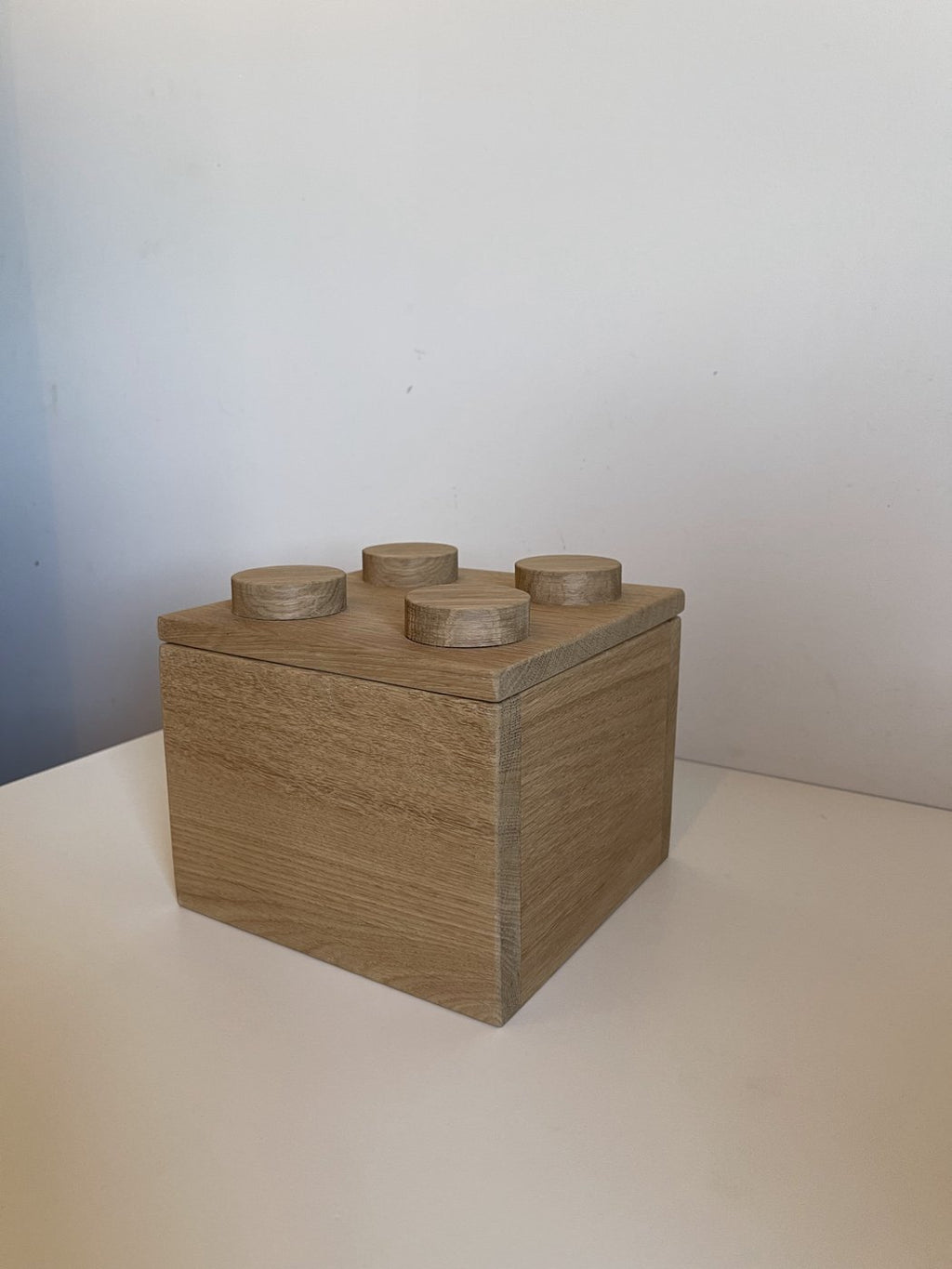Solid Oak Building Brick Storage Box – Handmade