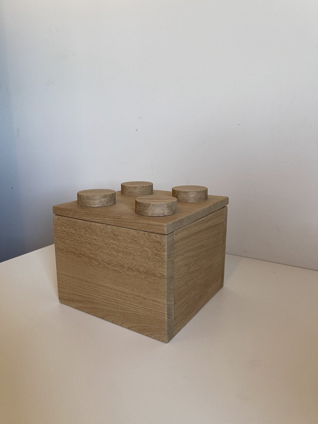 Solid Oak Building Brick Storage Box – Handmade